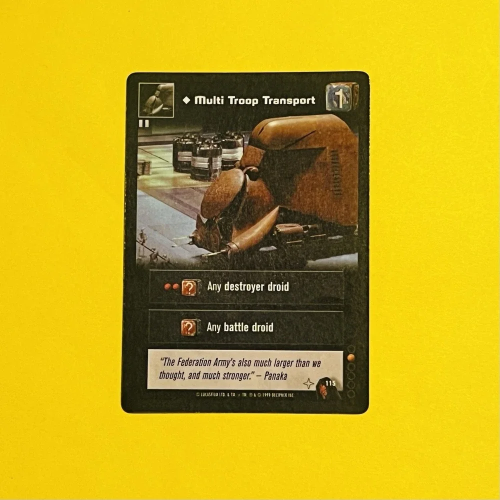 1999 Star Wars: Young Jedi CCG - The Menace of Darth Maul Multi‎ Troop Transport